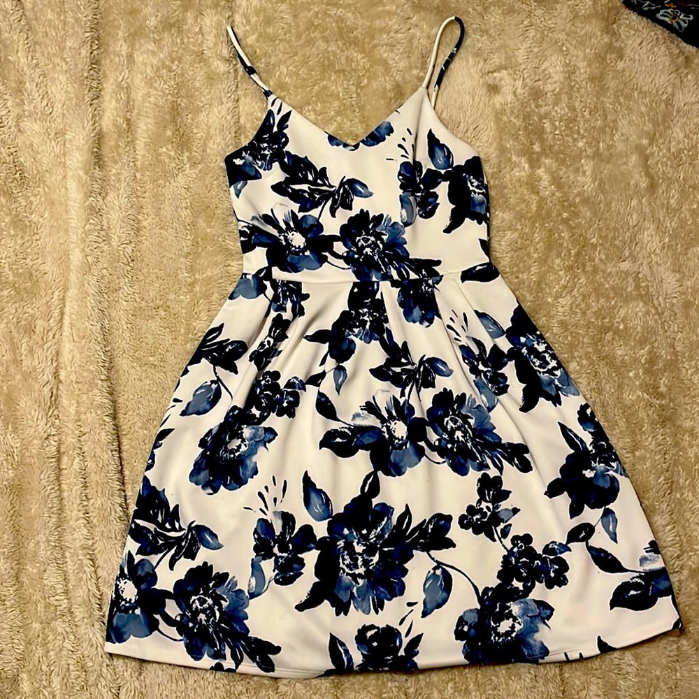 Small blue and white floral dress